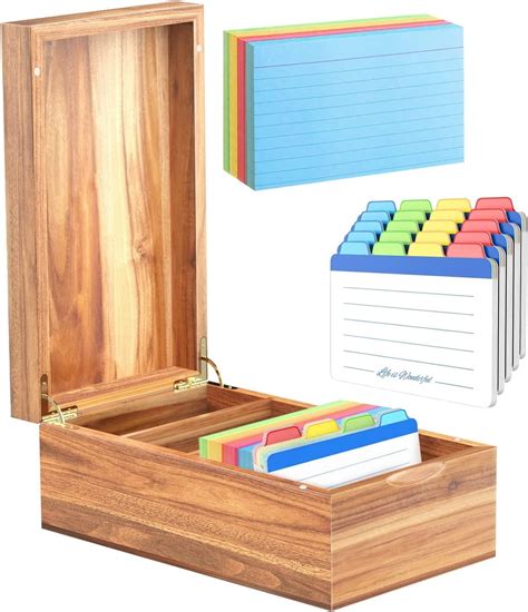 wood 3x5 index card holder